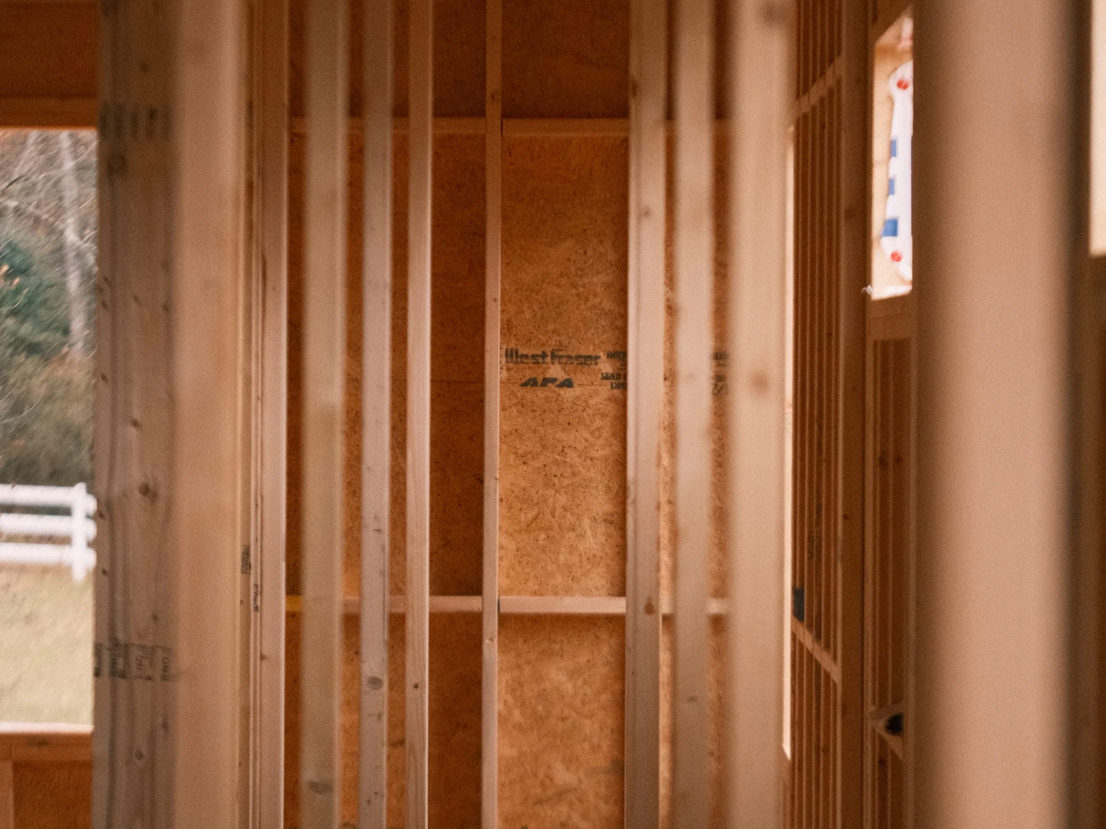 Illustrative photo of interior wood framing under construction