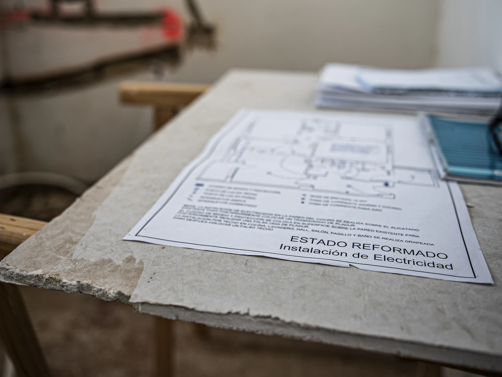 Illustrative photo of proposal papers arranged on a work table