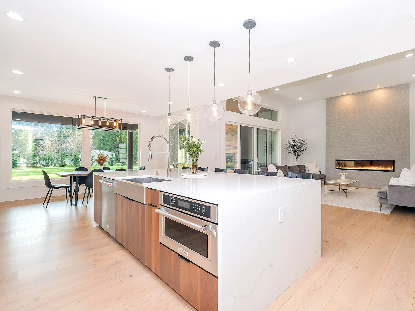 Illustrative photo of white and brown kitchen counter